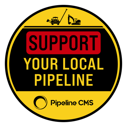 "Support Your Local Pipeline™" Sticker Pack by PipelineCMS 2"x2" Round (Pack of 5)