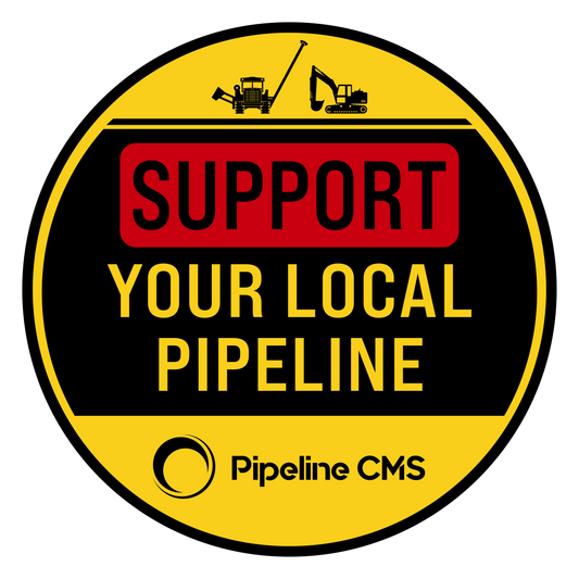 "Support Your Local Pipeline™" Sticker Pack by PipelineCMS 4"x4" Round (Pack of 2)